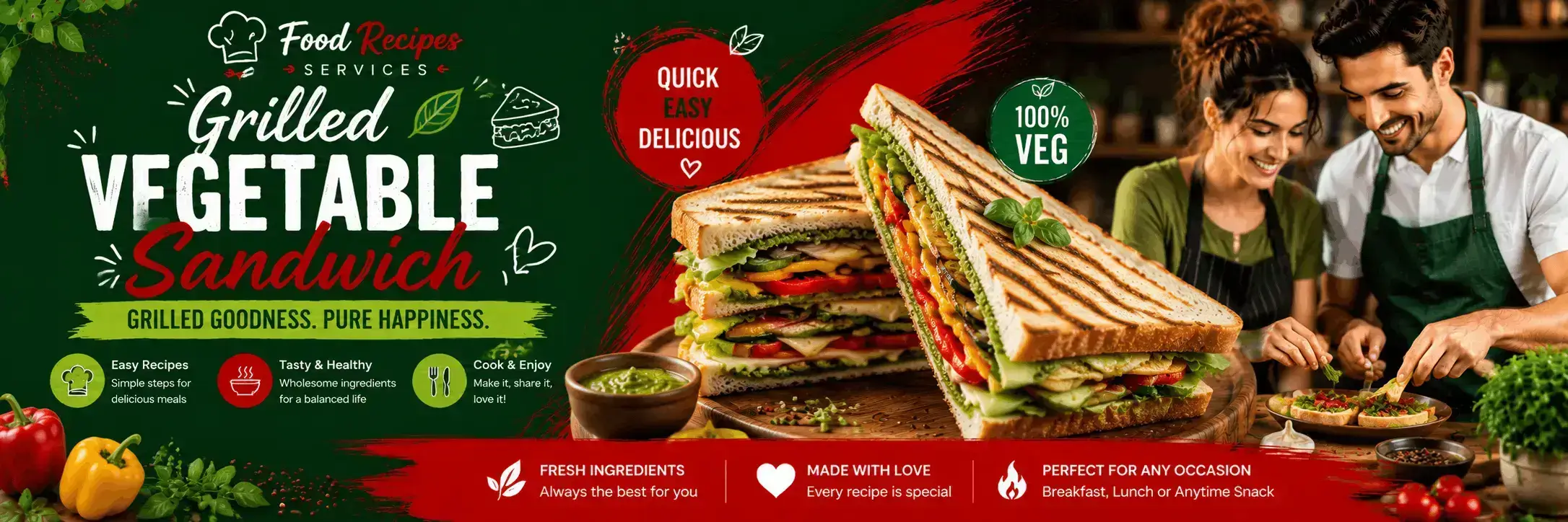 Grilled Vegetable Sandwich (Veg)